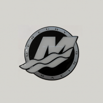 Mercury M logo racing raised gel emblem black 