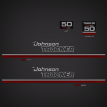 1989 Johnson Tracker 50 hp decal set 0433205 Red