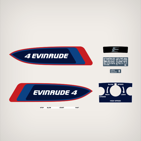 1976 Evinrude 4 hp decal set 0279927