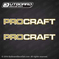 Pro Craft letters decal set gold.  30.750" x 6.8" Inches Each
