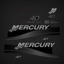 1999-2006 Mercury 40 hp JET 2-Stroke decal set 826325A01 Silver