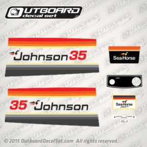 1979 Johnson 35 hp Electric decal set 0389605, 0389417, 0389418
