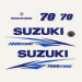 2014-2016 Suzuki 70 Hp Fourstroke EFI Decal Set 61443-87L30, 61453-87L30, 61435-87L90, 61435-88L90, 61446-87L20, 68111-18G20, 61471-98J00