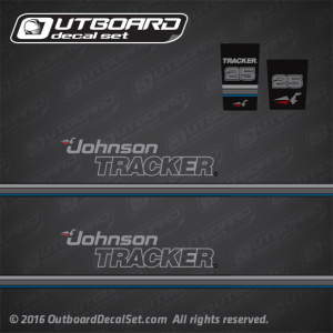 1991-1993 Johnson Tracker 25 hp decal set Blue 0337606, 0337610, 0337614