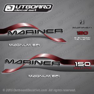 1996 1997 1998 Mariner 150 hp MAGNUM EFI 2.0 LITRE Decal set Red,37-809707A97, 37-830164-2, 