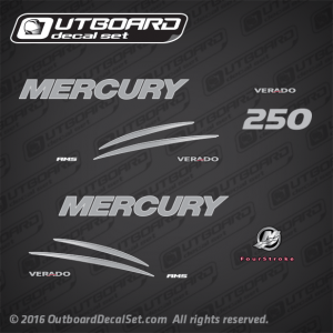 2006-2001 Mercury Verado 250 hp Four Stroke AMS decal set 8M0034101 8M0063711