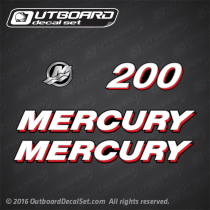 2007-2010 Mercury 200 hp decal set