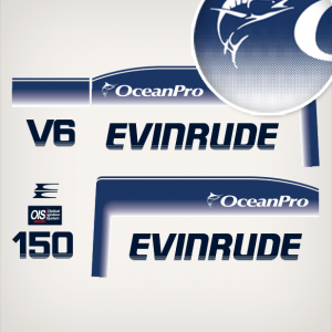 1993-1998 Evinrude 150 hp v6 Ocean Pro decal set 0284536