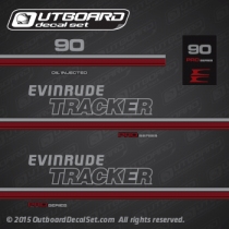 evinrude tracker 1993 90 hp decal set pro series red