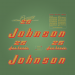 1955 Johnson 25 hp outboard decal set RD-17 and RDL-16 303820, 303822, 303823, 304140, 303824