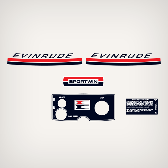 1969 Evinrude 9.5 hp Sportwin decal set 0279116 