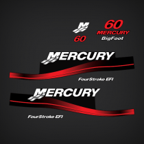 2002-2004 Mercury 60 hp 4S EFI BigFoot decal set Red 883526A02