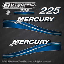 2003-2006 Mercury 225 hp decal set Blue 855408A04, 881288T1, 881288T2