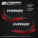 2014 Evinrude 250 H.O. E-TEC decal set white Models 0216370, 0216520, 0216521, 0216522, 0215558, 0215774, 0285829