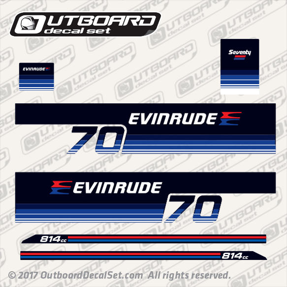 Evinrude Outboard Engine Decal Sets - E-Man Ink