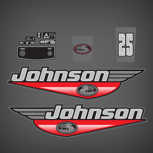 2000 Johnson 25 hp decal set 0346666, 0346667, 5001178 - NEW