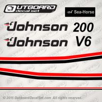 1983 Johnson 200 hp V6 decal set 0393261, 0392701