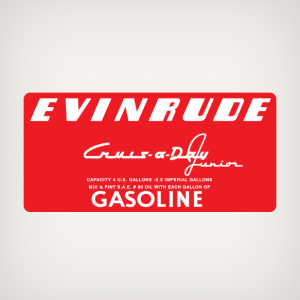 1953-1957 Evinrude Cruis-a-Day Junior Gasoline Fuel Tank decal set 