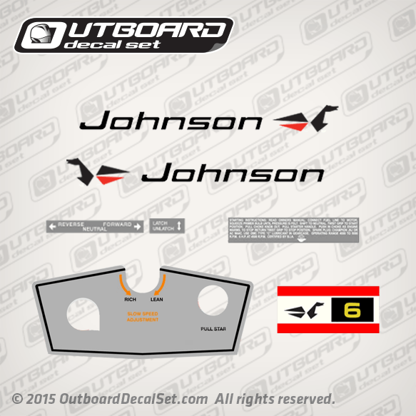 1971 Johnson 6 hp decal set 0384776 0384341