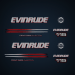 2002-2003 Evinrude 115 hp Ficht ram decal set blue engines. 0215270, 0215245, 0215246, 0215240, 0215243, 0215238, 0215225. 