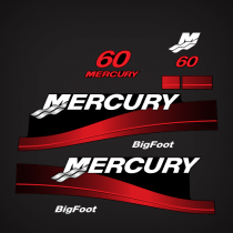1999 2000 2001 2002 2003 2004 2005 2006 MERCURY Outboards 60 hp BigFoot 2-Stroke decal set (Outboards)