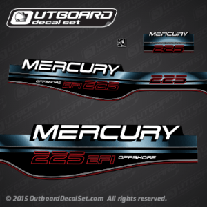 1994 1995 1996 1997 1998 MERCURY Outboards 225 hp offshore EFI decal set Blue (Outboards)