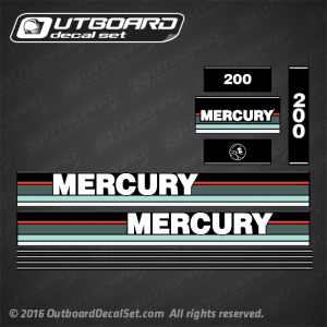 1990-1992 Mercury 200 hp decal set