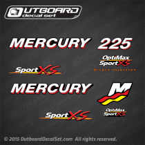2006-2013 Mercury Racing 225 hp Optimax SportXS decal set 8M8000098