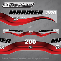2003-2008 Mariner 200 hp Offshore EFI decal set