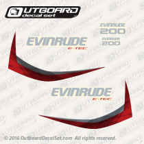 2014 Evinrude 200 E-TEC decal set White Models  0216438, 0216417, 0216412, 0216377, 0216437, 0215558, 0215774