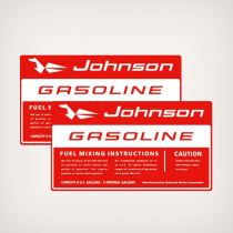 1964 Johnson 6 U.S Gallons Fuel Tank decal set *