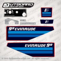 1982 Evinrude 9.9 hp Decal Set 0281652, 0281859, 0281860, 0209254, 0209255
