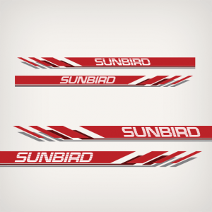 Sunbird Boats decal set red and silver