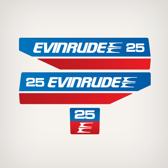 1970's Evinrude Outboard 25 hp Decals Set (Outboards)
