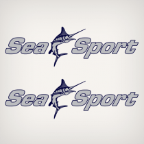 Sea Sport Decal Set - Navy Blue/Grey