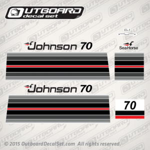 1982 Johnson 70 hp decal set 0392385, 0392386, 0391596, 0391597