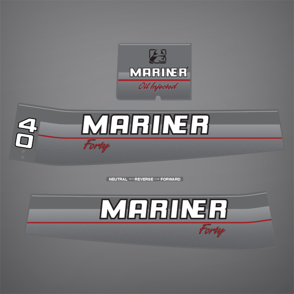1990-1991-1992 Mariner 40 hp Electric decal set 810935A92