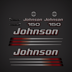 2002 2003 2004 2005 2006 johnson 150 hp saltwater edition graphite models decal set 0350231, 0350241, 0350236, 0350235, 0350233, 0350239