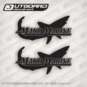 Mako marine big shark decal set