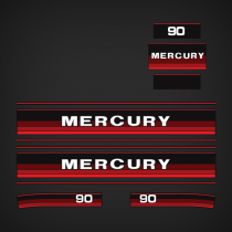 1986-1988 Mercury 90 hp Decal Set 13137A87 in Red