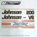 1995-1998 Johnson 200 hp v6 Ocean Runner Custom decal set Green-Orange-Gold preview