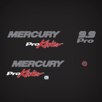 2005-2006 Mercury 9.9 Hp Pro kicker Decal Set 8M0031100