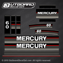 1989-1990 MERCURY 60 hp Outboard decal set
