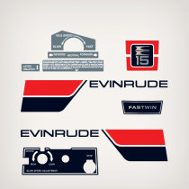 1974 Evinrude 15 hp Fastwin decal set