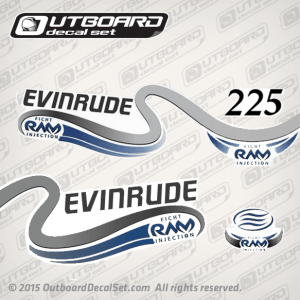 1999 2000 Evinrude Ficht Ram Injection 225 hp v6 decal set 0214759, 0215176, 0215178, 0214775, 0213599, 0213586 