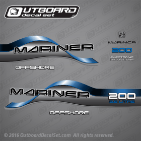 1996-1998 Mariner 200 hp Offshore 2.5 Litre EIS decal set 808563A97