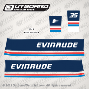 1983 Evinrude 35 hp decal set 0282040,0282151, 0282152