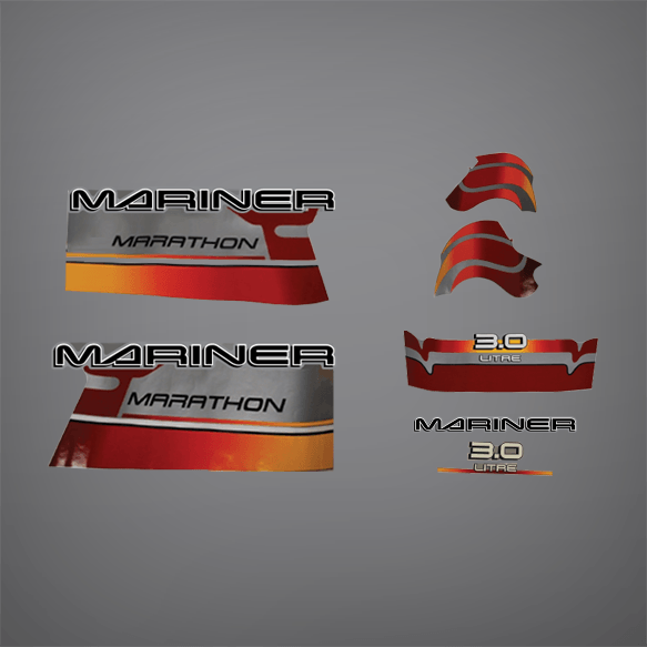 1999-2001 Mariner 225 Hp Marathon 3.0 Litre Decal Set 826320A00