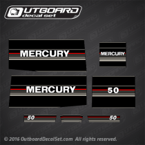 1990-1991 Mercury 50 hp decal set 9868A 9, 9868A10