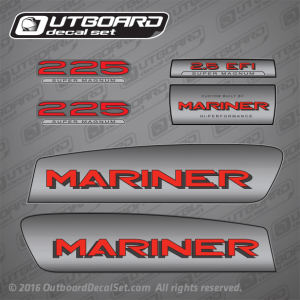 1998-2006 Mariner 225 hp 2.5 EFI Super Magnum Hi-Performance Alien decal set 